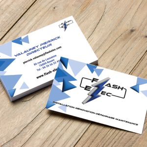 mockup carte de visite de la societé Flash Elec