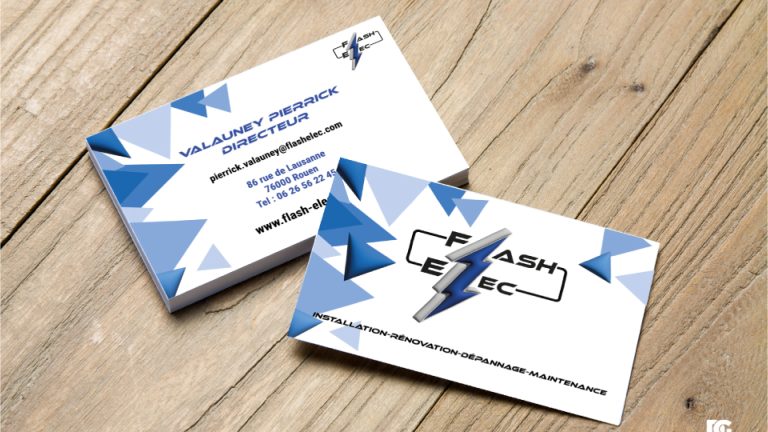 mockup carte de visite de la societé Flash Elec